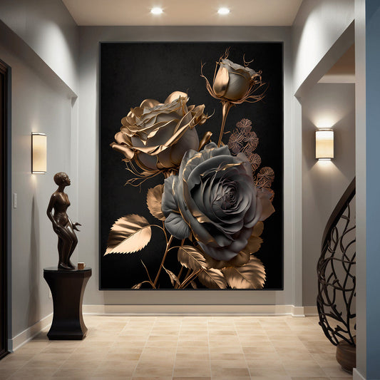 Tableau décoratif florale - Roses - "Pureté"