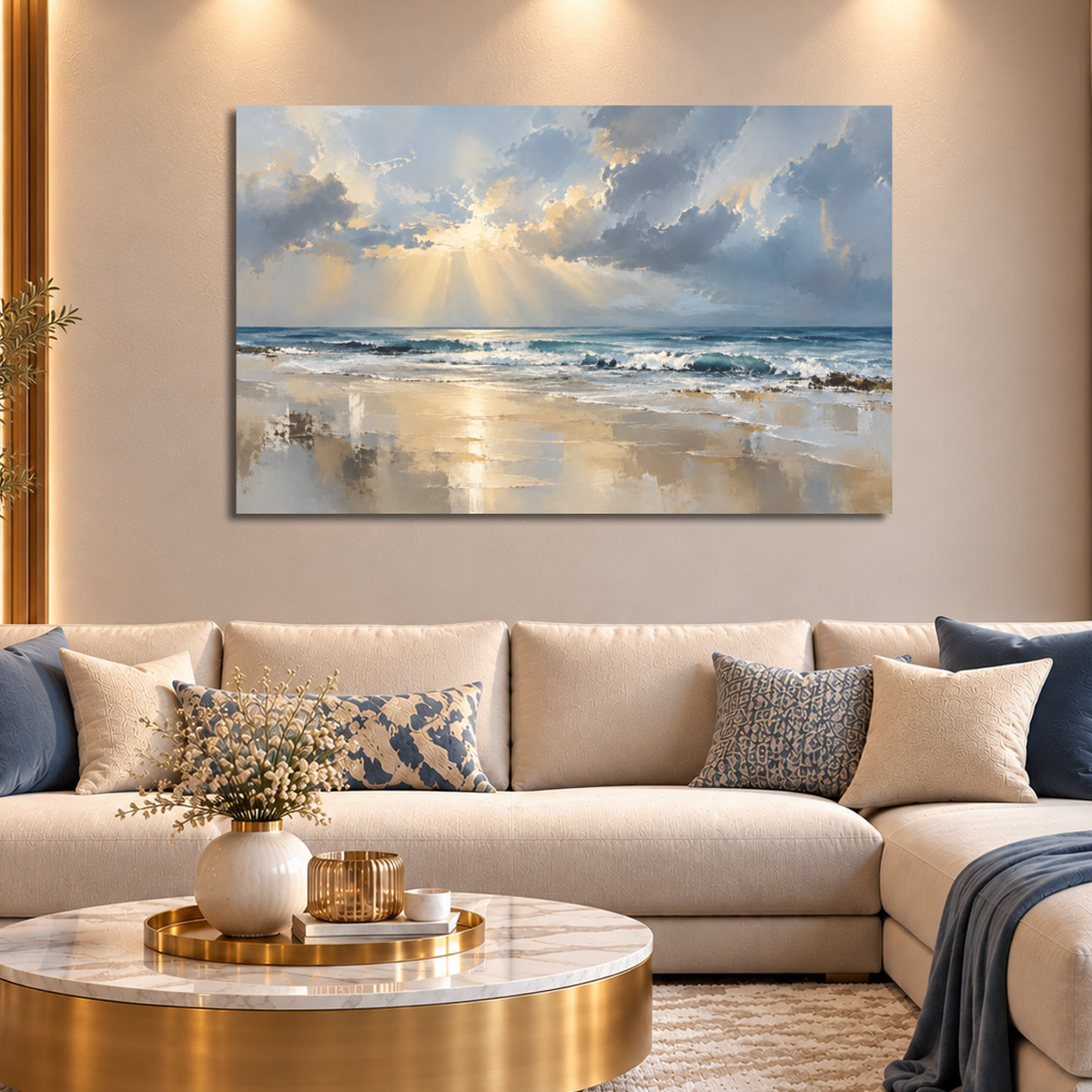 Tableau Horizon Marin Doré