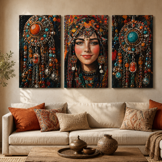 Tableau décoratif florale  - Charme Tribal