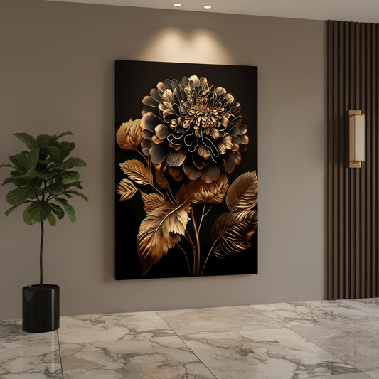 Tableau décoratif florale - Dahlias - Cadre américain "Bountiful