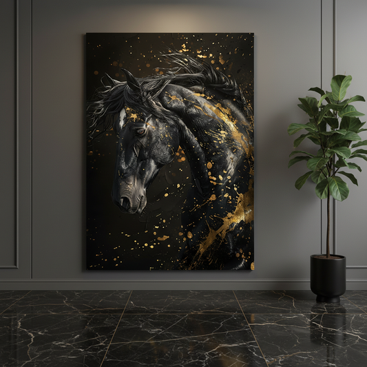 Tableau décoratif cheval  -Colorful- Cadre américain "FANTASTIQUE"