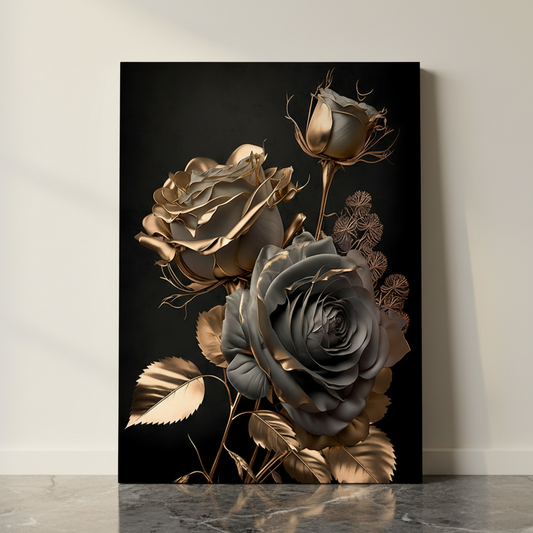 Tableau décoratif florale - Roses - "Pureté NEW
