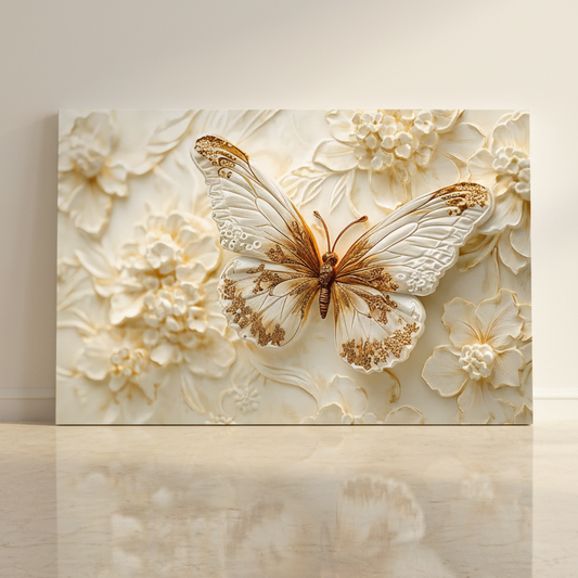 Tableau décoratif florale  -papillon NEW