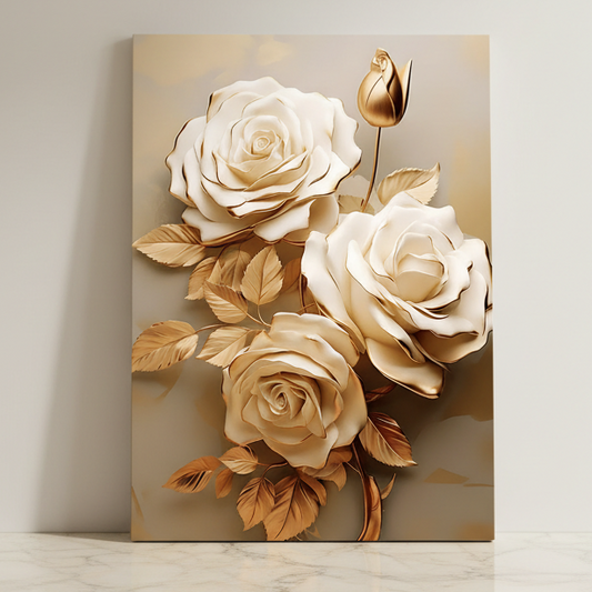 Tableau décoratif florale  -Roses- Cadre américain “Satiny NEW