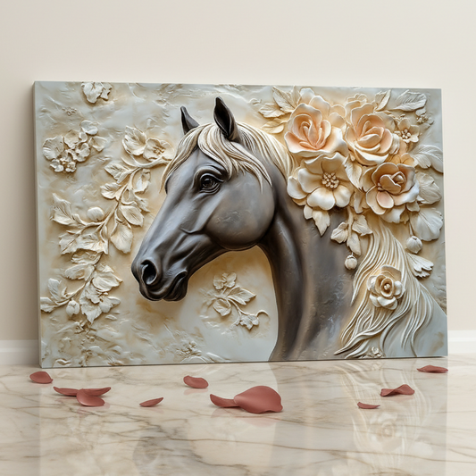 Tableau décoratif Cheval -Élégance- Cadre américain NEW